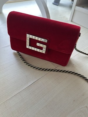 Gucci Damen Umhängetasche Wildleder Rot
