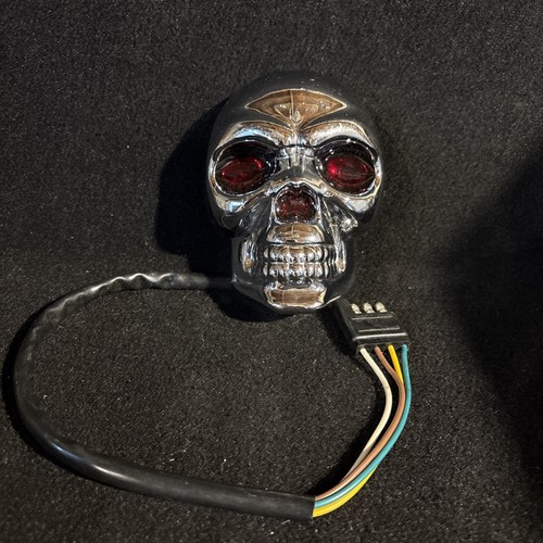 Bully Skull Hitch Cover Motorcycle Brake Light Chrome Plated