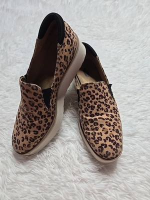 Dr Scholl's Be Free Energized Slip-On Leopard Wedge Faux Suede Sneakers Size 7M