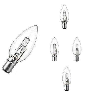 5x Low Energy Kerzenbirne 28W B15D klar