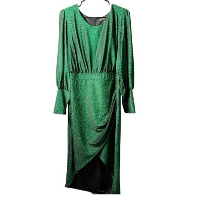 Eloquii Green Metallic Lurex Long Sleeve Wrap Tulip Hem Midi Dress Plus Size 18 | eBay Eloquii Green Metallic Lurex Long Sleeve Wrap Tulip Hem Midi Dress Plus Size 18 | eBay