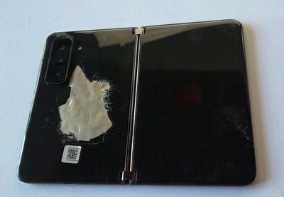 Obsidian Microsoft Surface Duo 2 Android Phone 256GB -Works but has OUTER CRACKS