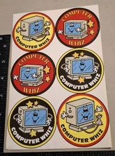 Vintage Stickers, Computer  Whiz Big  1 Sheet,px7-1A