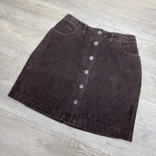 Y2K American Eagle Corduroy Button Mini Skirt Women s Sz 4 Brown 100 Cotton