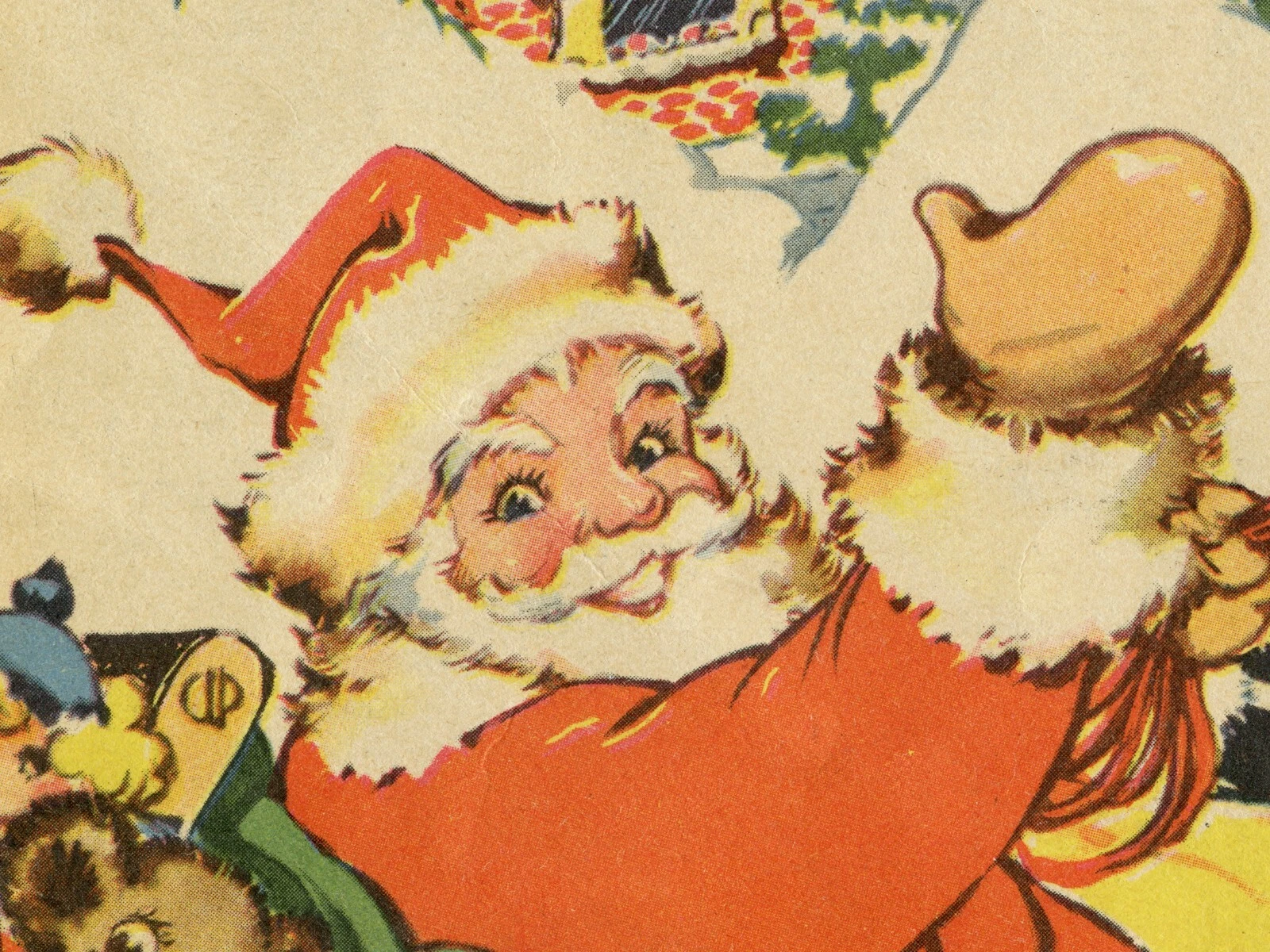 1941 Night Before Christmas Book Poster Santa Reindeer Vertical Premium Matte