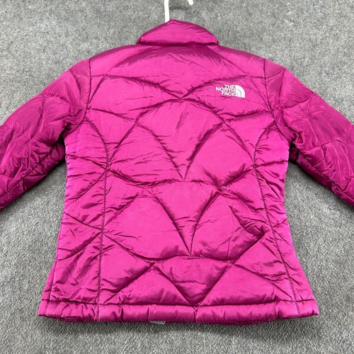 North Face Jacket Youth Girls Small Pink Puffer Full Zip Quilted Lined Down 550 - Picture 11 of 14