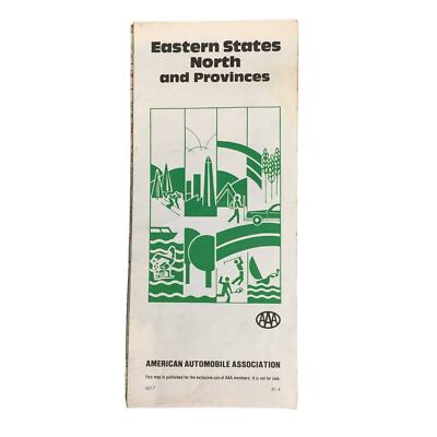 Vintage 1981 AAA Eastern States North & Provinces Travel Road Map