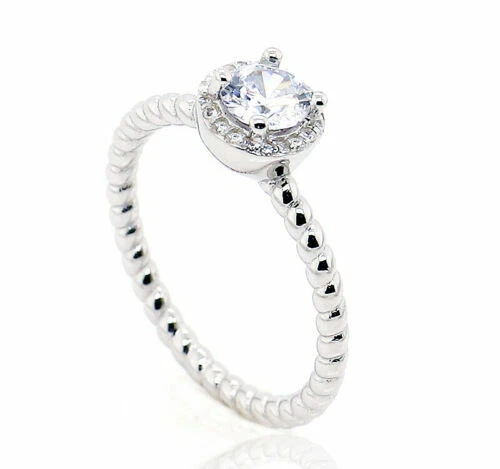 Anelli di lusso bianchi in argento sterling pietra principale zaffiro