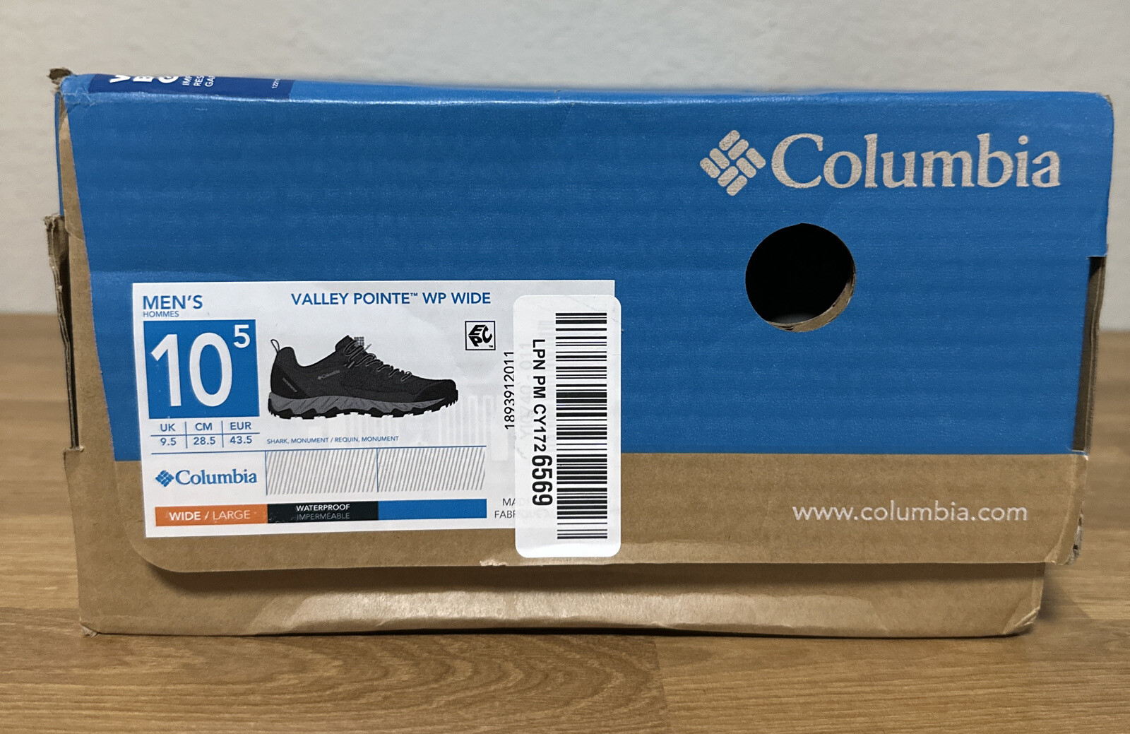 Columbia Size 10.5 Wide Men's Valley Pointe Waterproof Hiking Shoe Water Proof eBay