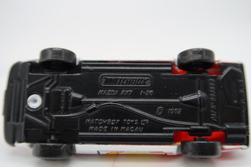 Vtg 1982 Matchbox Mazda RX7 Car Red White Yellow 1:56 Scale #7 Macau Doors Open - 第 12/16 張圖片