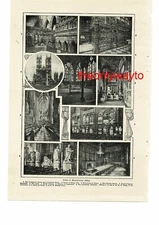 Westminster Abbey, London, 9 Views, Book Illustration (Print), c1907