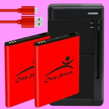 Large Capacity 2x 2000mA Battery Universal Charger f ZTE Citrine LTE Z717VL NEW