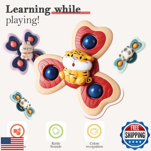 ALASOU 3PCS Suction Cup Spinner Toys for 1 Year Old Boy Girl|Spinning Top Bab - Picture 4 of 5