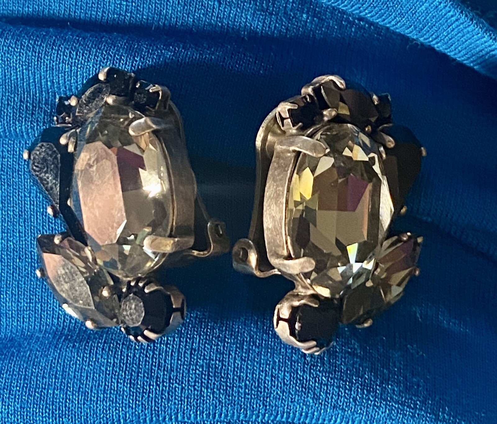 dimitriadis Rhinestone clip earrings - Gem