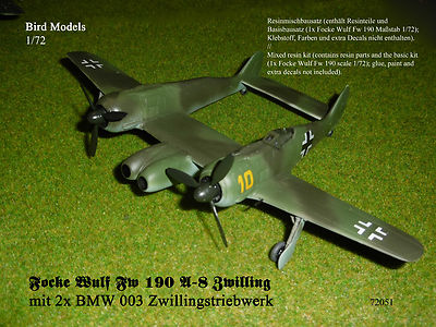 Focke Wulf Fw 190 A-8 Zwilling w/BMW003  1/72 Bird Models Resinbausatz/resin kit