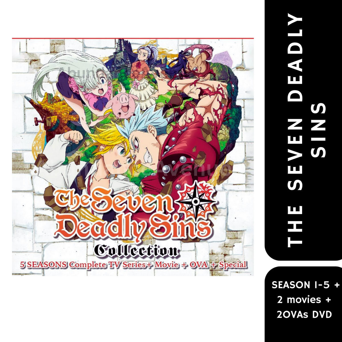 THE SEVEN DEADLY SINS (SEASON 1-5) - DVD (100 EPS+4 MOVIE) ENG
