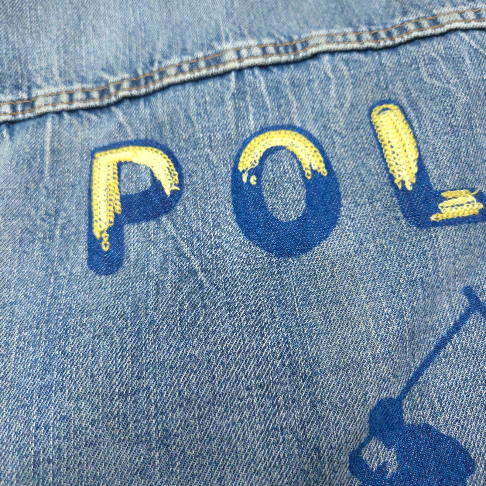 NUOVO! POLO RALPH LAUREN JEAN DENIM JACKET L BOMBER RIGIDO BIKER TRUCKER BIG PONY