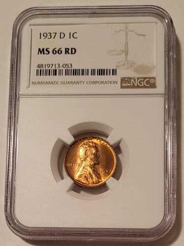 NGC 1937 D Lincoln Wheat Cent MS66 RED (B)