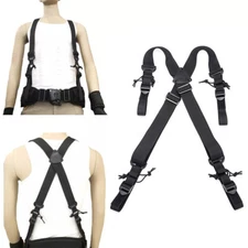 Tactical Waist Belt with X-Shaped Suspenders for Duty Belt Harness Adjustable