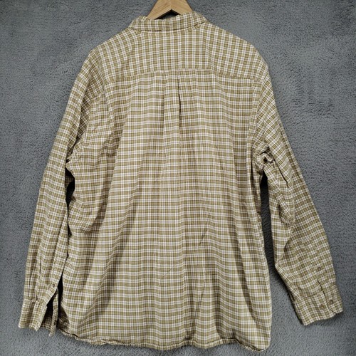 Eddie Bauer Shirt Mens XXL Green Beige Plaid 100% Cotton Flannel Long Sleeve - Picture 13 of 20