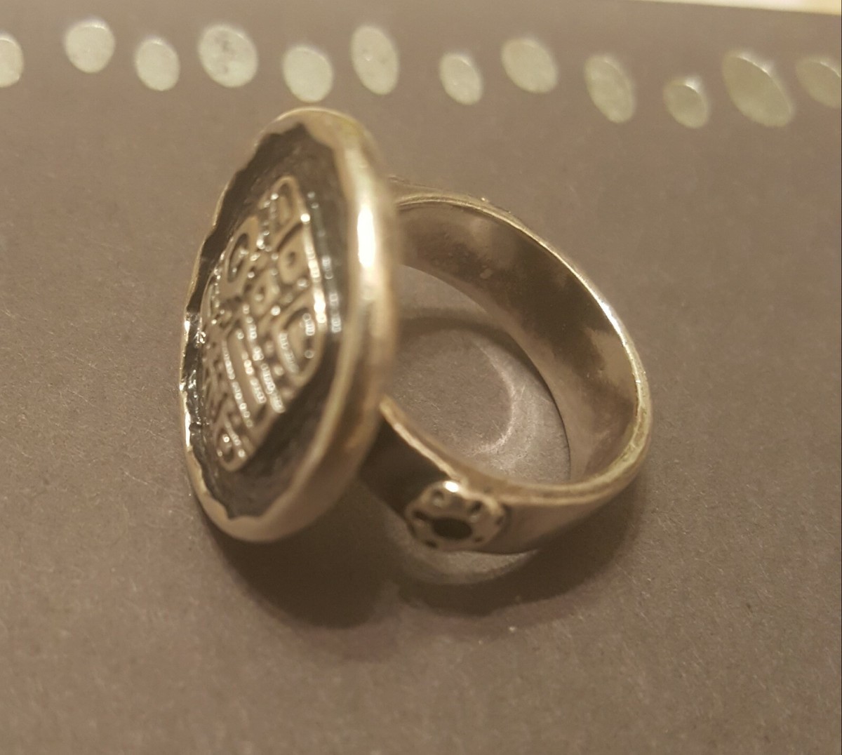 SILPADA Retired Sterling Silver Etched Mosaic Coin Disc Ring R1531 SIZE