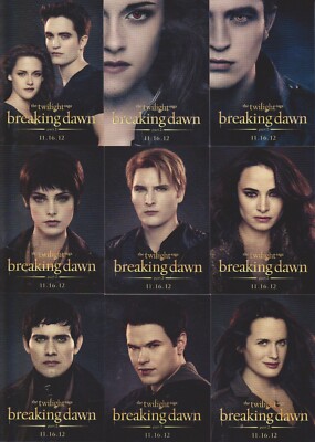 2012 TWILIGHT BREAKING DAWN 2 SET OF 15 PROMO CARDS SAN DIEGO CON SDCC EXCLUSIVE