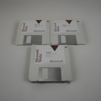 Vintage Microsoft Works Version 2.0 Software 3.5" 3 Disk Set | eBay
