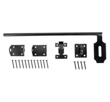 Heavy Duty Black Lockable Gate/Door Cane Bolt Outdoor