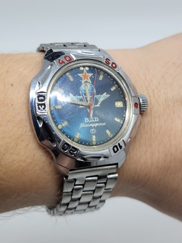 Mechanical Commander's Vintage Watch USSR Vostok Airborne Forces with bracelet - Picture 3 of 24