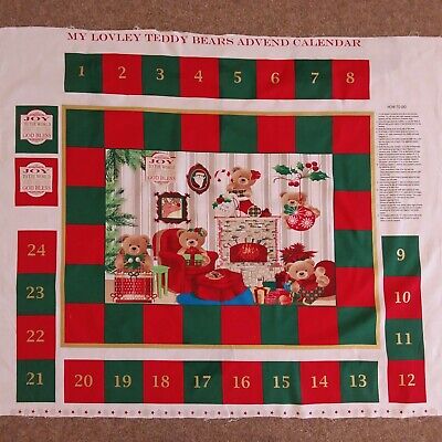 New Teddy Bears 21 Advent Calendar Panel For Sewing Ebay