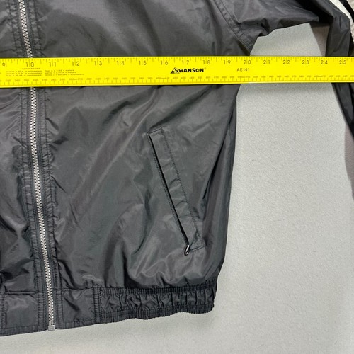 VTG Adidas Jacket Tag Youth L / Womens S Black Windbreaker Track Zip Coat Y2K - Picture 8 of 17