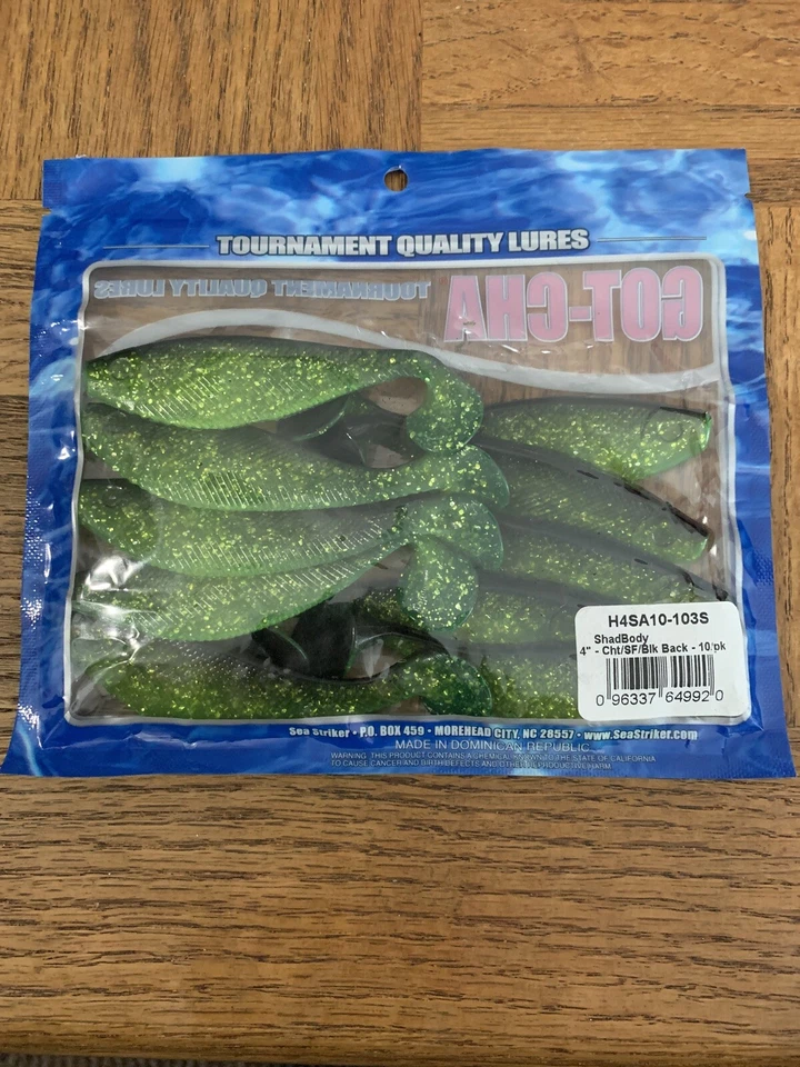 Señuelos Got-Cha Shad Body Cht SF espalda negra Foto 3 de 4