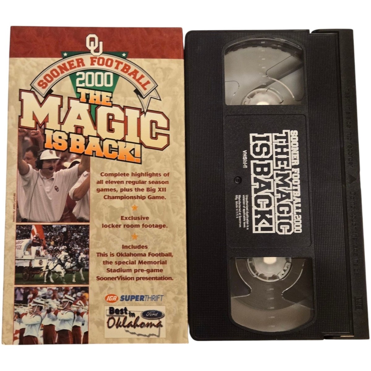 OU Sooner Football 2000 The Magic Is Back! VHS Tape University