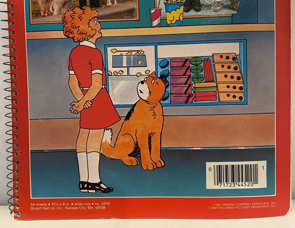 Спиральный блокнот Little Orphan Annie с песчаными 54 листами 10,5 x 8 дюймов новый винтажный - Изображение 4 из 4