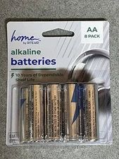 Home by RITE AID alkaline batteries AA 8 PACK RD1500B8Z02 /EXP : March 2032