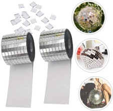 2PCS Mirror Mosaic Tiles Small Square Disco Ball Tiles Self Adhesive Sticker