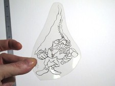 vtg 1960s 1970s Tattoo acetate stencil Dwarf or Troll with Hammer signed GTL