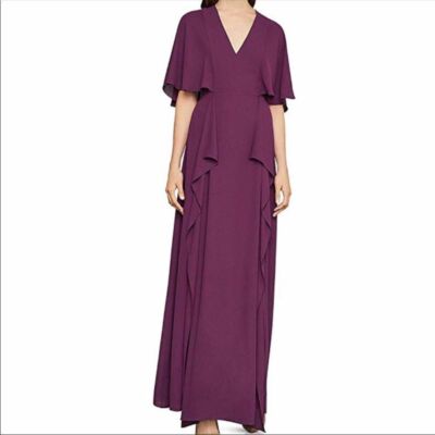 BCBG MaxAzria Cape Sleeve Ruffle Maxi Dress Grape Royal Purple SZ 4 Formal Gown | eBay BCBG MaxAzria Cape Sleeve Ruffle Maxi Dress Grape Royal Purple SZ 4 Formal Gown | eBay