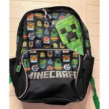 Minecraft backpack w/ 2 zippered sections. Measures 11"x17". School. Utility