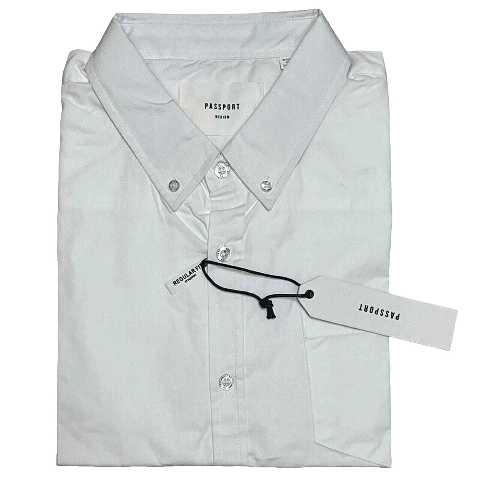 White Short Sleeve Casual Button-Down Shirts for Men