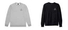 HUF Essentials TT Crew Sweatshirt Sizes M, L, XL, XXL - Black/Grey - NEW