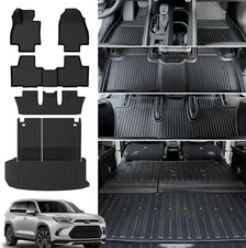 JOULARISE Floor Mats Trunk Mat with Backrest Mat for Toyota Grand Highlander 204