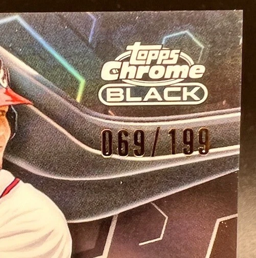 2023 Topps Chrome Black Vaughn Grissom Rookie Card RC #/199 Braves Red Sox - Image 3 of 4