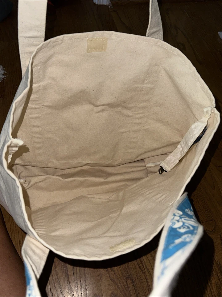 HYP Beach Ocean Blue Floral Oversized Large Canvas Bag Tote Purse ❤️259 - Image 4 of 4