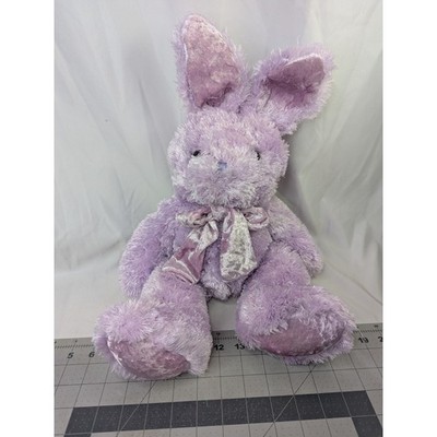 Walmart Purple Rabbit Plush Bunny Velour Ears Feet Ribbon 20 Inch Stuffed Animal