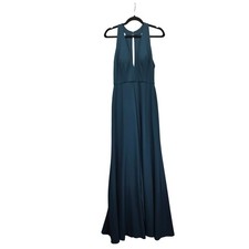 Jenny Yoo Collection Dark Teal Margo Crepe V-Plunge Formal Gown Dress Size 10