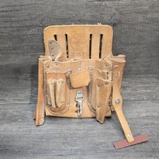 Vintage Klein 11 Pocket Leather Tool Belt Pouch No. 5167