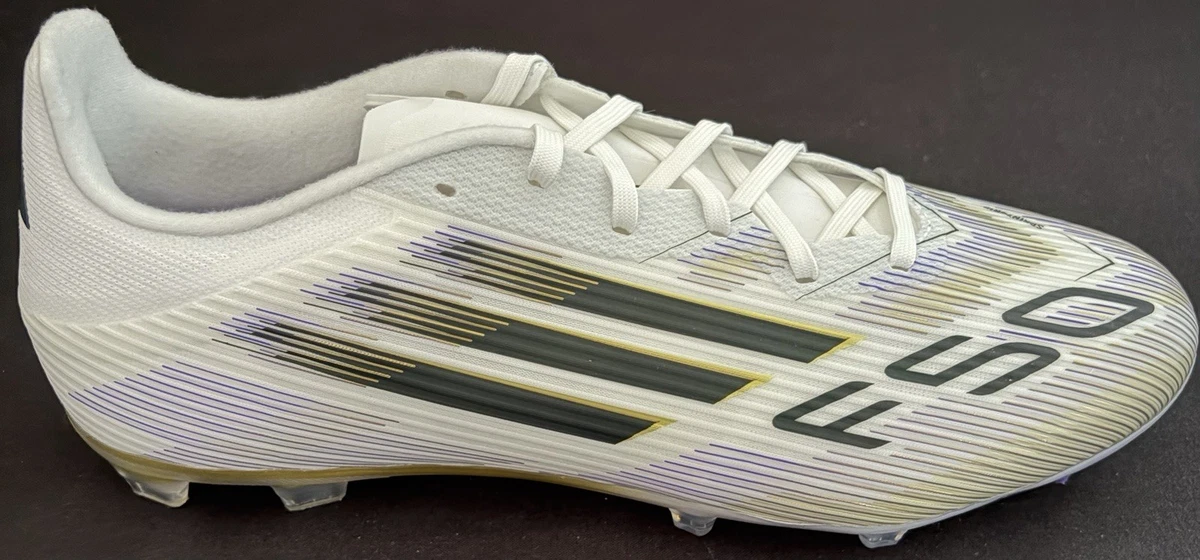 Adidas Men\'s F50 Road to Glory Soccer Cleats JI0005, Size 11.5, FG/MG, White Adidas F50 League FG/MG Cloud White / Core Black / Gold  main image 2