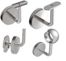 Handlaufträger Edelstahl Handlaufhalter Kugelring mit Klipsrosette 42,4 flach