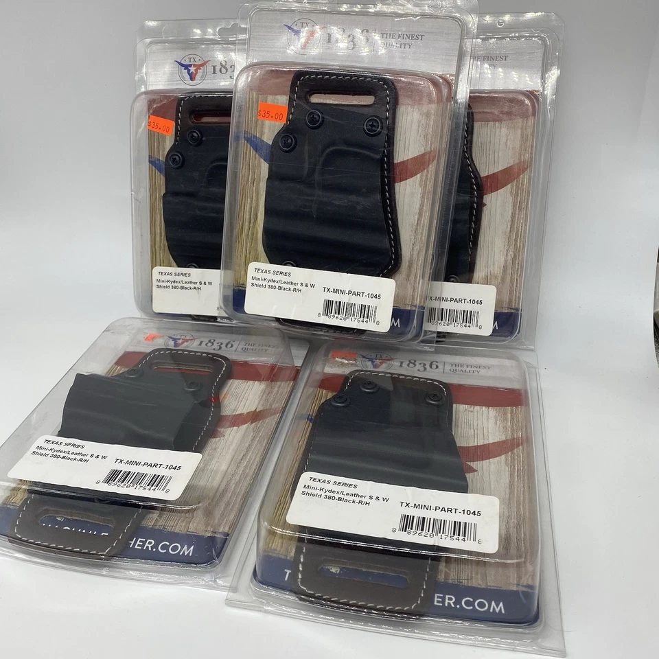S & W Shield 380 IWB - OWB 1836 Texas Series Mini-Kydex/Leather Black Right Hand - Image 2 of 4